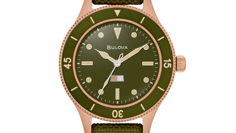 Orologio uomo automatico Bulova Mil-Ship Bronze 150esimo Anniversario Edizione Limitata 98A324 verde e rosè
